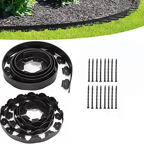 YANEYRIE Garden edging 20ft Landscape edging with 20 spikes for lawn 2 Inch Tall(Black  20FT) - Image 4
